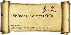 Jánosi Krisztián névjegykártya