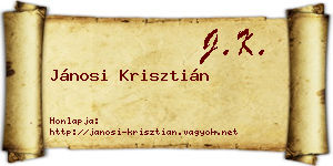 Jánosi Krisztián névjegykártya